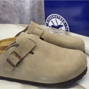Birkenstock Kids Tan Suede Shoes